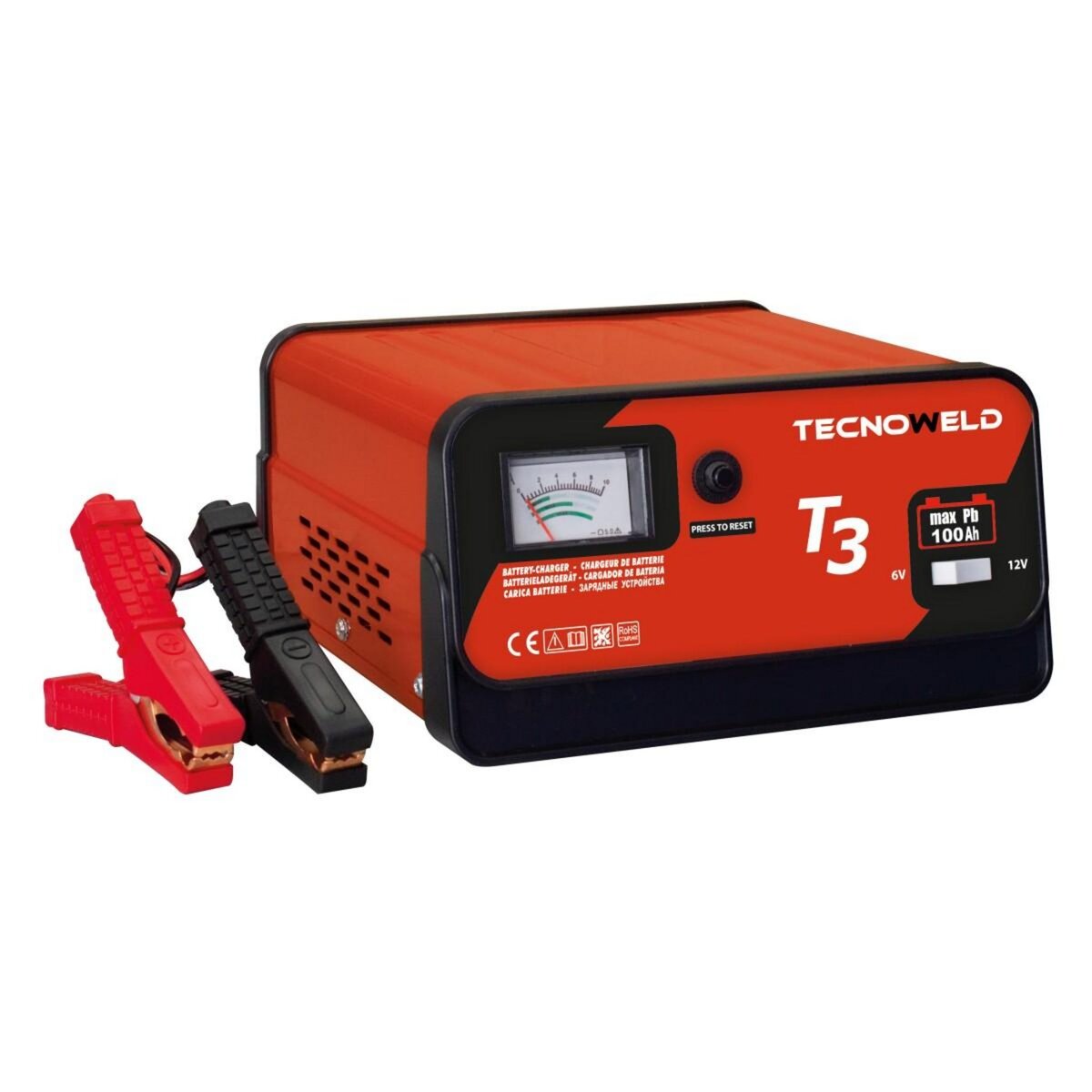 Tecnoweld Chargeur de batterie TEC 3-12V Chargeur batterie voiture jusqu'à  100 Ah-Protection thermique Tecnoweld pas cher 