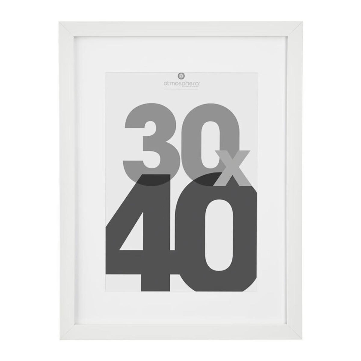 ATMOSPHERA Cadre Photo Bois 30x40cm Blanc