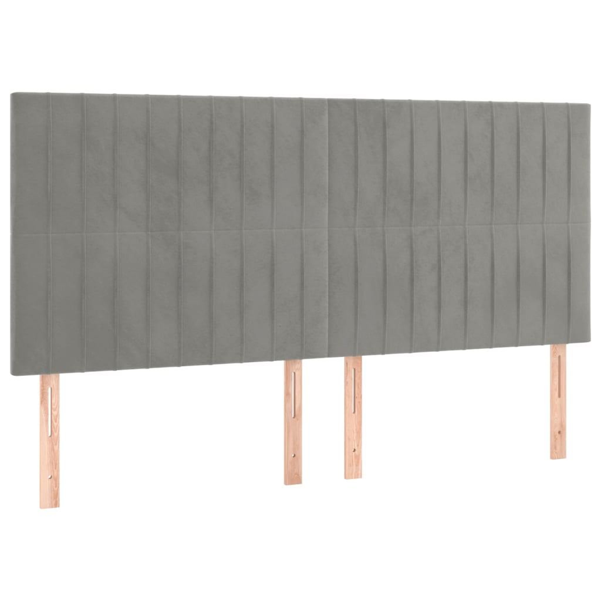 Voir la diapositive 2 : VIDAXL Tetes de lit 4 pcs Gris clair 100x5x78/88 cm Velours