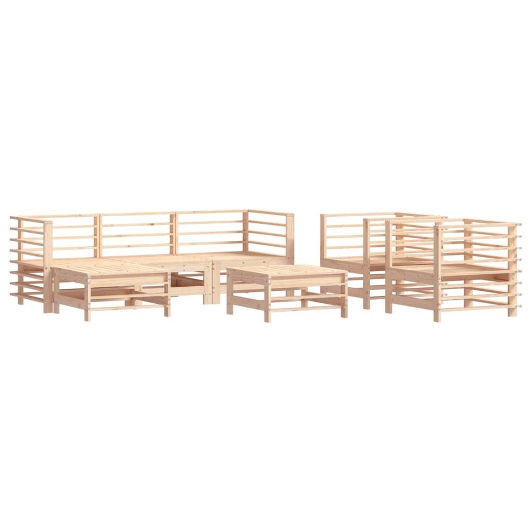 Voir la diapositive 2 : VIDAXL Salon de jardin 7 pcs Bois de pin massif