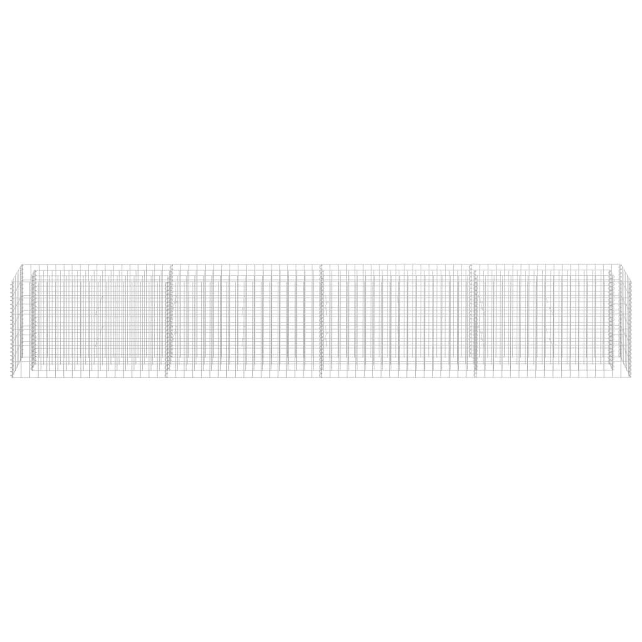 Voir la diapositive 4 : VIDAXL Lit sureleve a gabion Acier galvanise 360x30x60 cm