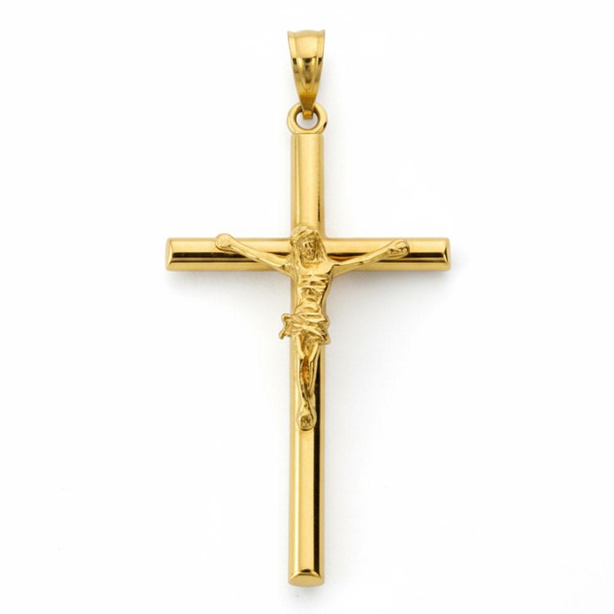 L'ATELIER D'AZUR Pendentif - Médaille Christ sur la Croix Or Jaune - Chaine Offerte