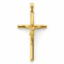 Voir la diapositive 1 : L'ATELIER D'AZUR Pendentif - Médaille Christ sur la Croix Or Jaune - Chaine Offerte
