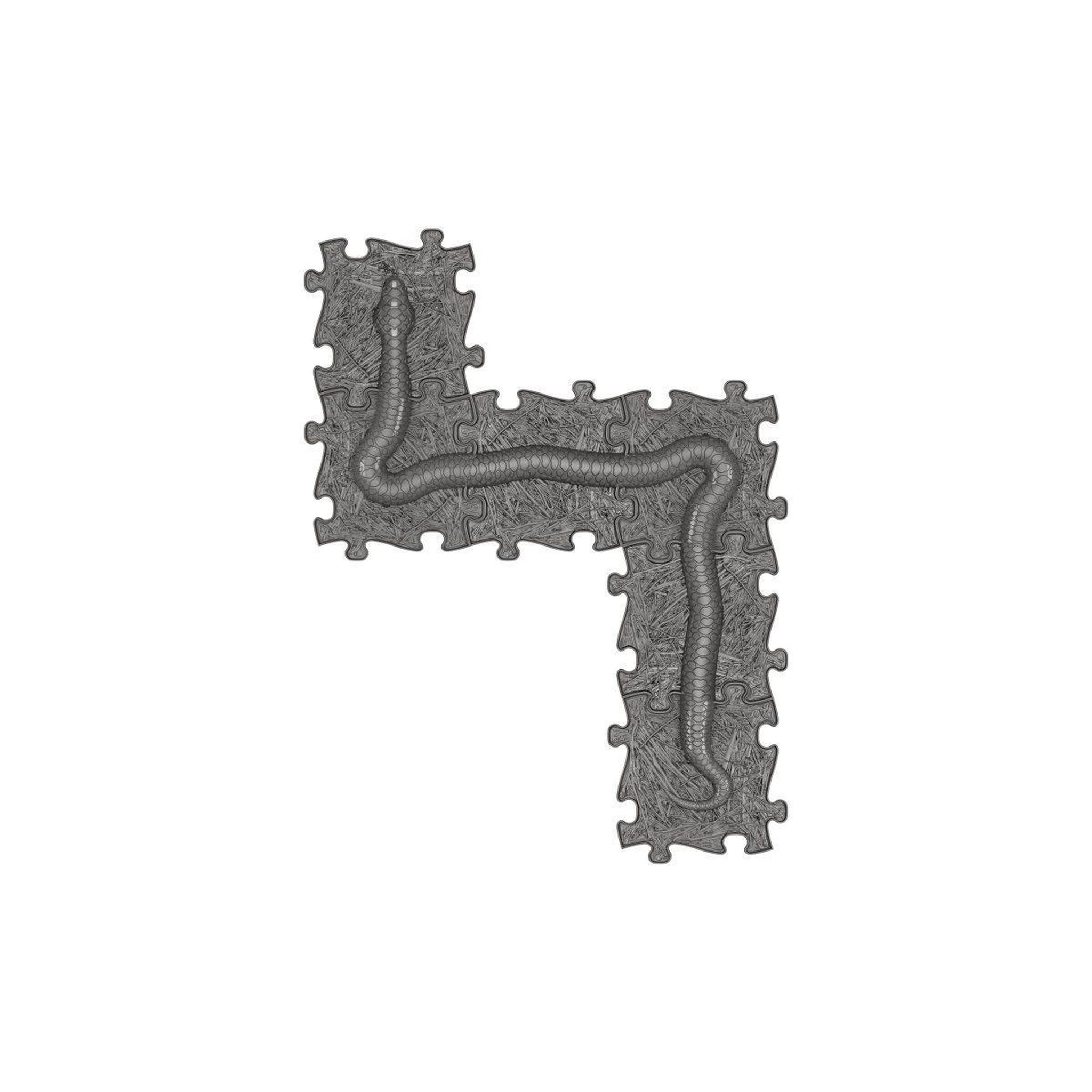 MUFFIK Tapis sensoriel  parcours serpent - 6 pièces, graphite