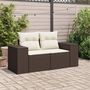Voir la diapositive 3 : VIDAXL Canape de jardin avec coussins 2 places marron resine tressee