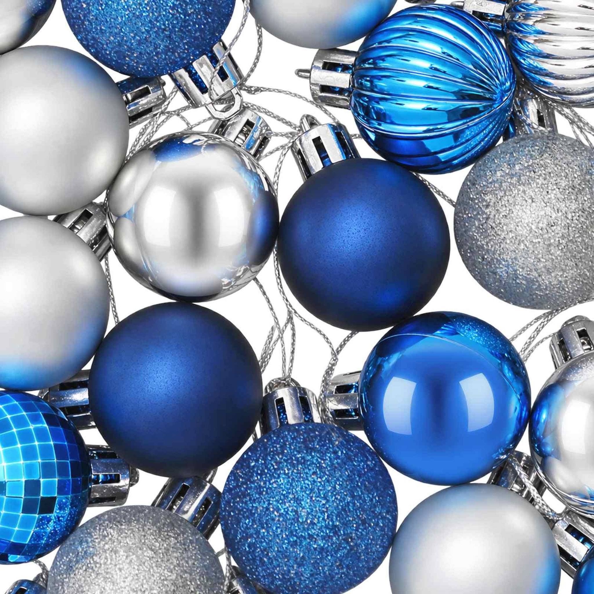 Voir la diapositive 6 : VIDAXL Ensemble de boules de Noël 100 pc Bleu et argente 4 cm