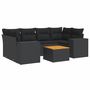 Voir la diapositive 2 : VIDAXL Salon de jardin 7 pcs avec coussins noir resine tressee