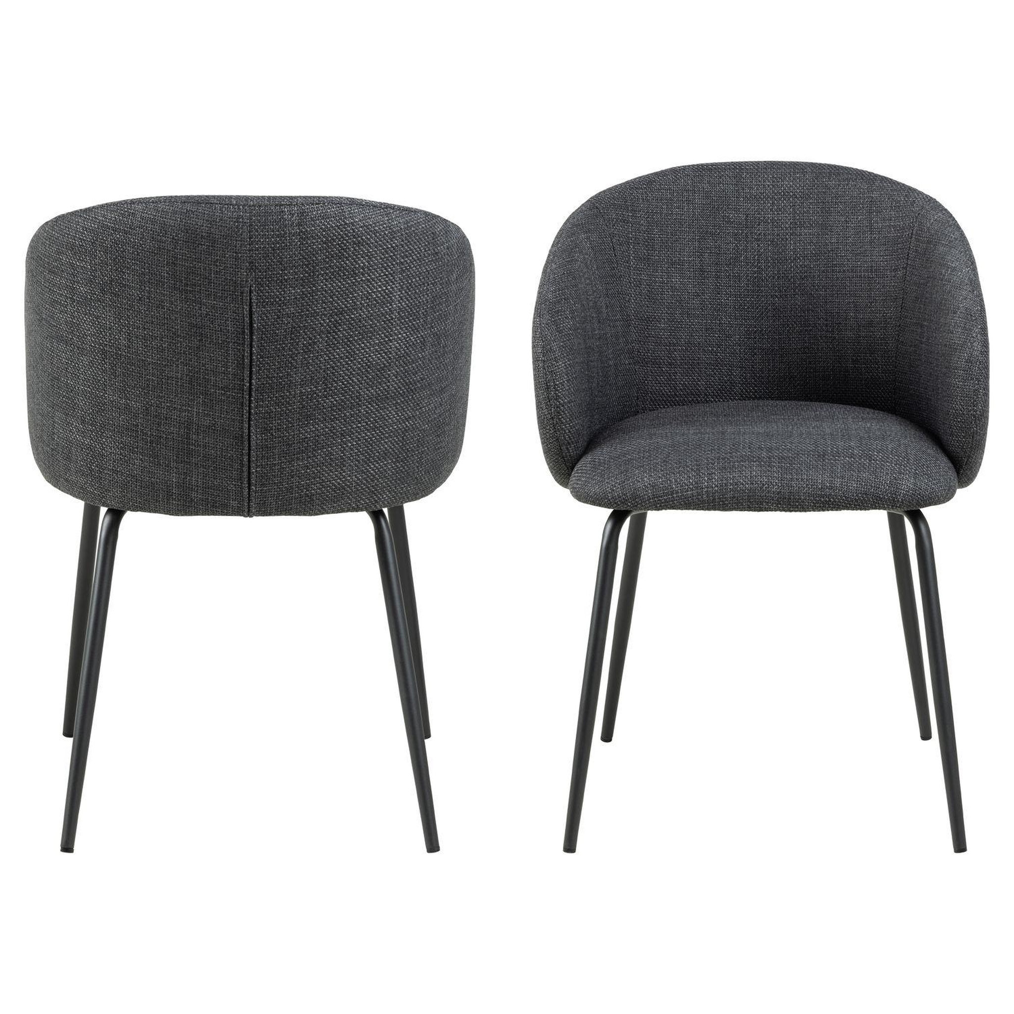 Voir la diapositive 5 : TOILINUX Lot de 2 chaises avec accoudoirs sören - gris anthracite avec pieds noirs