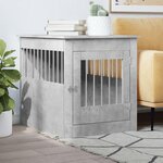 VIDAXL Meuble de cage pour chiens gris beton 64,5x80x71 cm