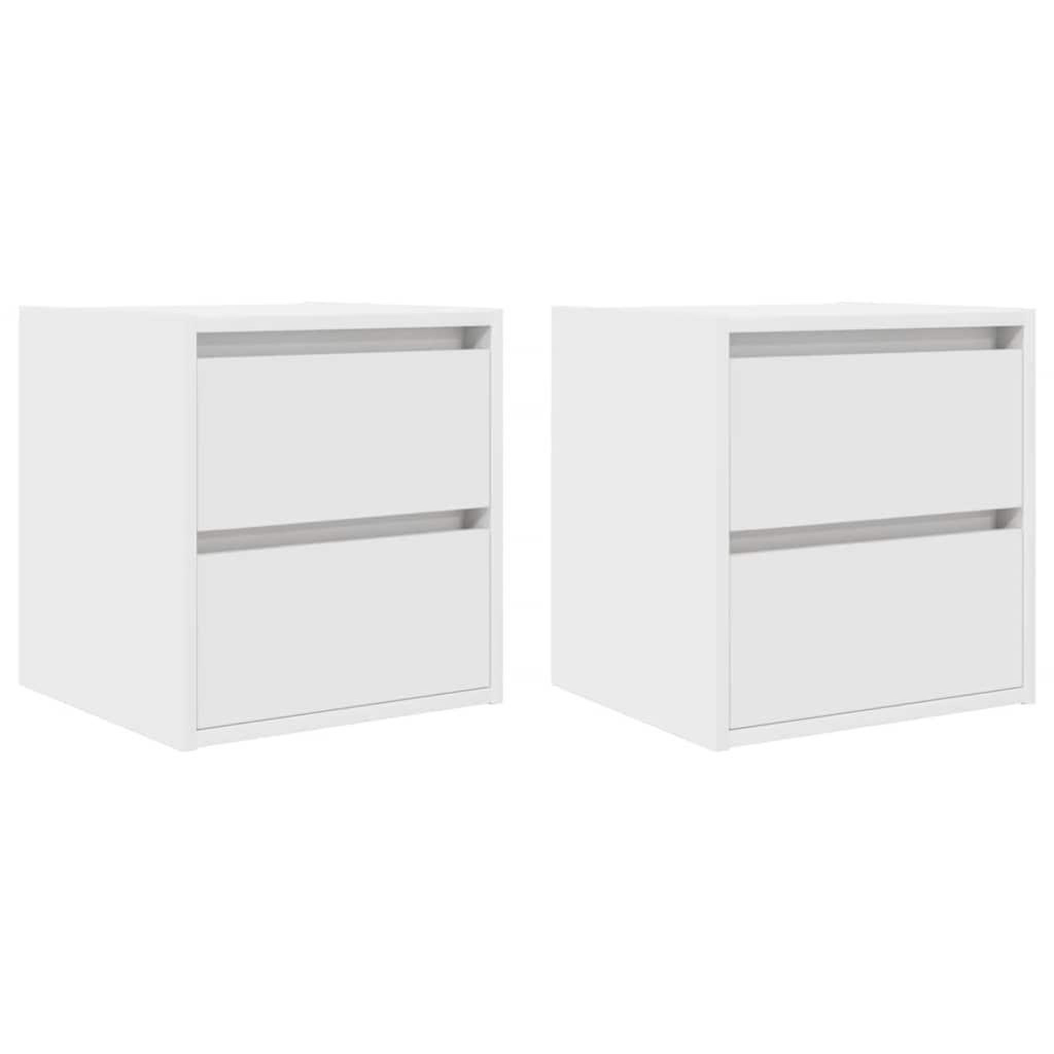 Voir la diapositive 2 : VIDAXL Tables de chevet murales 2 pcs blanc 38x34x40 cm