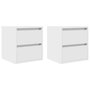 Voir la diapositive 2 : VIDAXL Tables de chevet murales 2 pcs blanc 38x34x40 cm