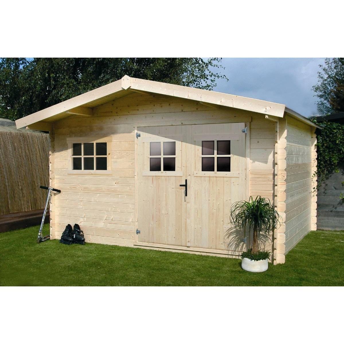 Habitat et Jardin Abri jardin bois - 19,72 m² - 4.64 x 4.25 x 2,32 m - 28 mm