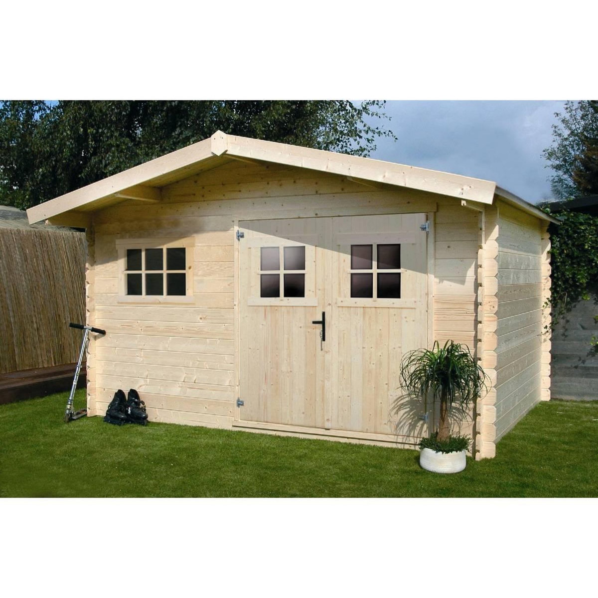 Habitat et Jardin Abri jardin bois - 19,72 m² - 4.64 x 4.25 x 2,32 m - 28 mm