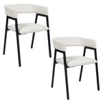 The Home Deco Factory Lot de 2 fauteuils design en tissu côtelé SCOTT. Coloris disponibles : Beige, Vert, Marron