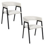 The Home Deco Factory Lot de 2 fauteuils design en tissu côtelé SCOTT. Coloris disponibles : Marron, Beige