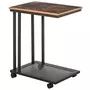 HOMCOM Table basse table d'appoint Vintage style industriel étagère acier noir MDF coloris boisé