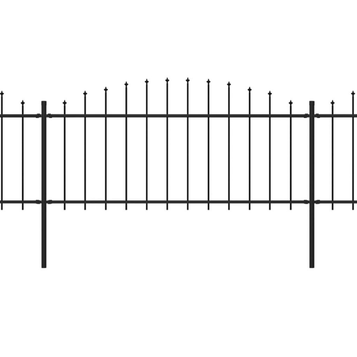 VIDAXL Cloture de jardin a dessus en lance Acier (0,5-0,75)x3,4 m Noir