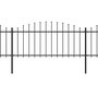 Voir la diapositive 2 : VIDAXL Cloture de jardin a dessus en lance Acier (0,5-0,75)x3,4 m Noir