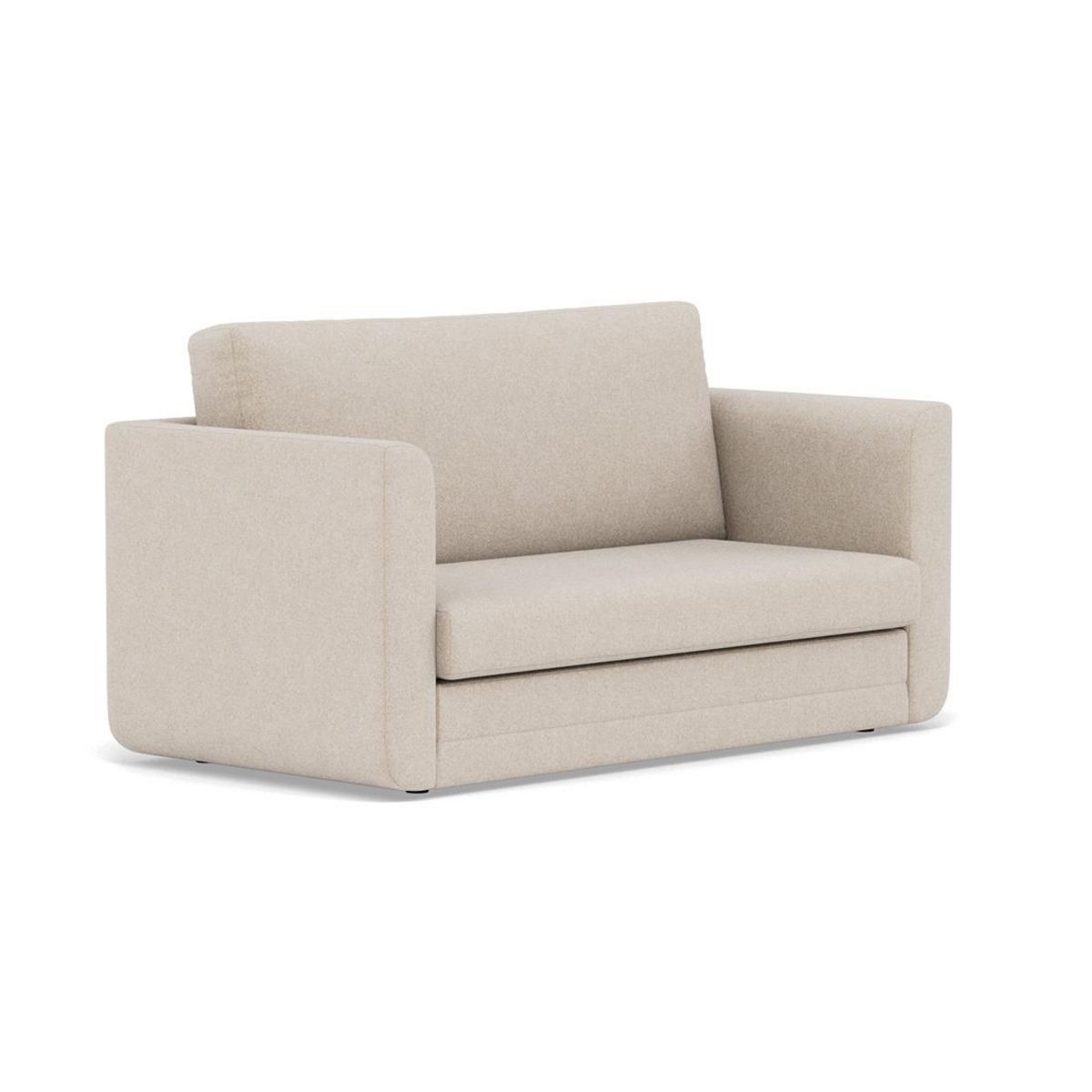 BEST MOBILIER Isana - canapé 2 places convertible déplimousse avec accoudoirs incurvés en tissu