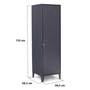 Voir la diapositive 6 : ID MARKET Armoire vestiaire ESTER porte métal gris foncé design industriel