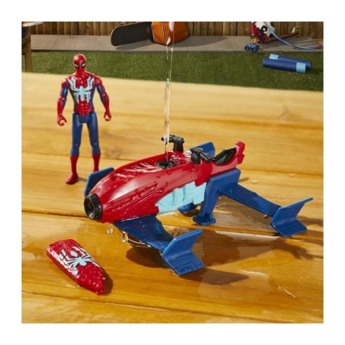 HASBRO Marvel Spider-Man, Epic Hero Series Web Splashers, coffret Spider-Man Hydro-Jet, figurine avec véhicule
