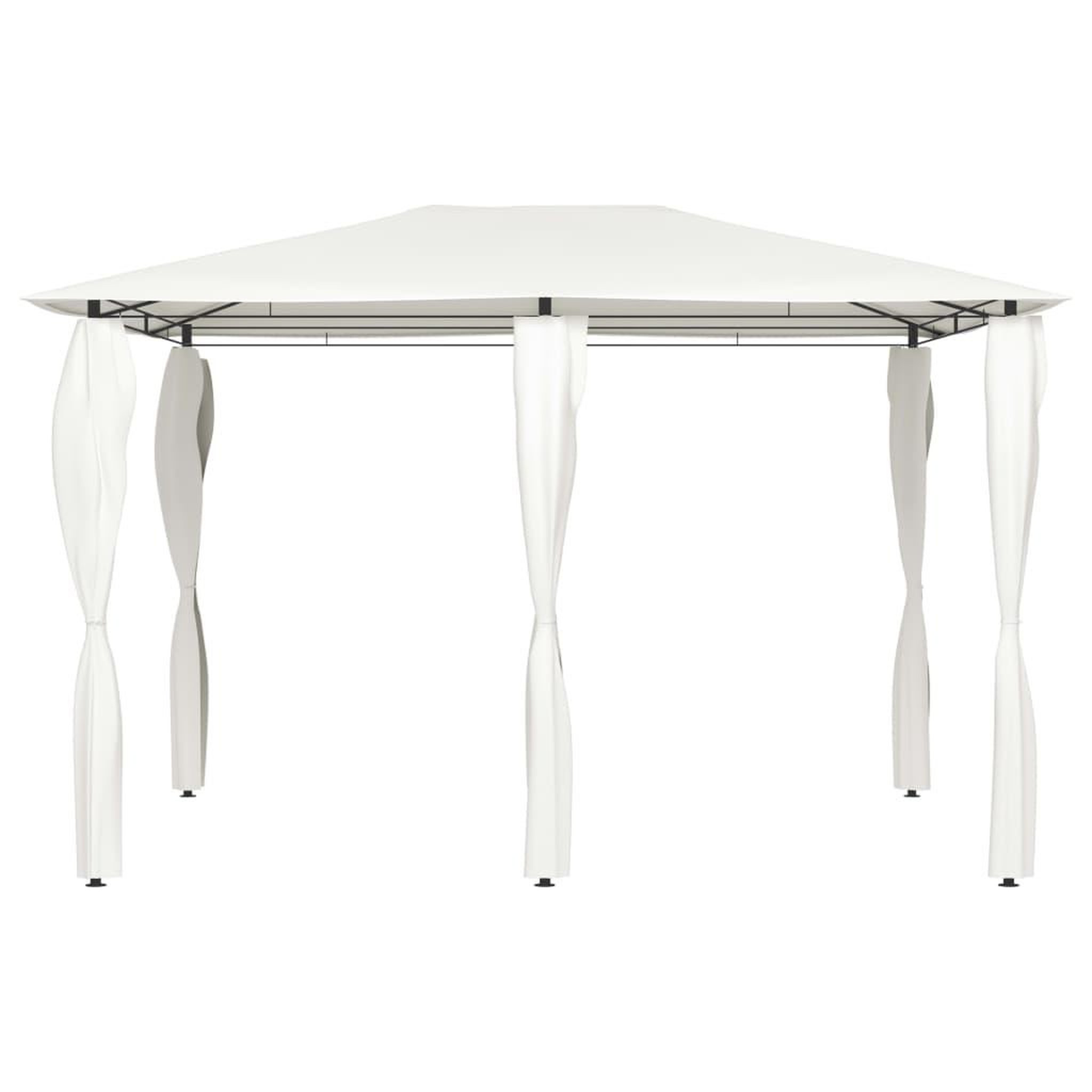 Voir la diapositive 2 : VIDAXL Belvedere avec revetement de poteaux 3x4x2,6 m Creme 160 g/m^2