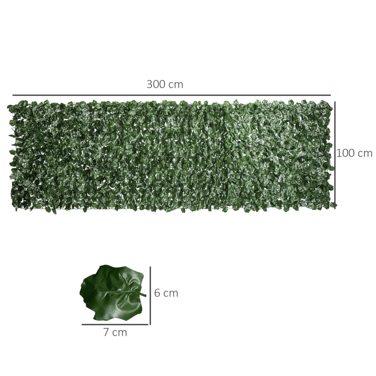 OUTSUNNY Haie Artificiel Brise-Vue décoration Rouleau 3L x 1H m Feuillage réaliste Anti-UV Vert Foncé