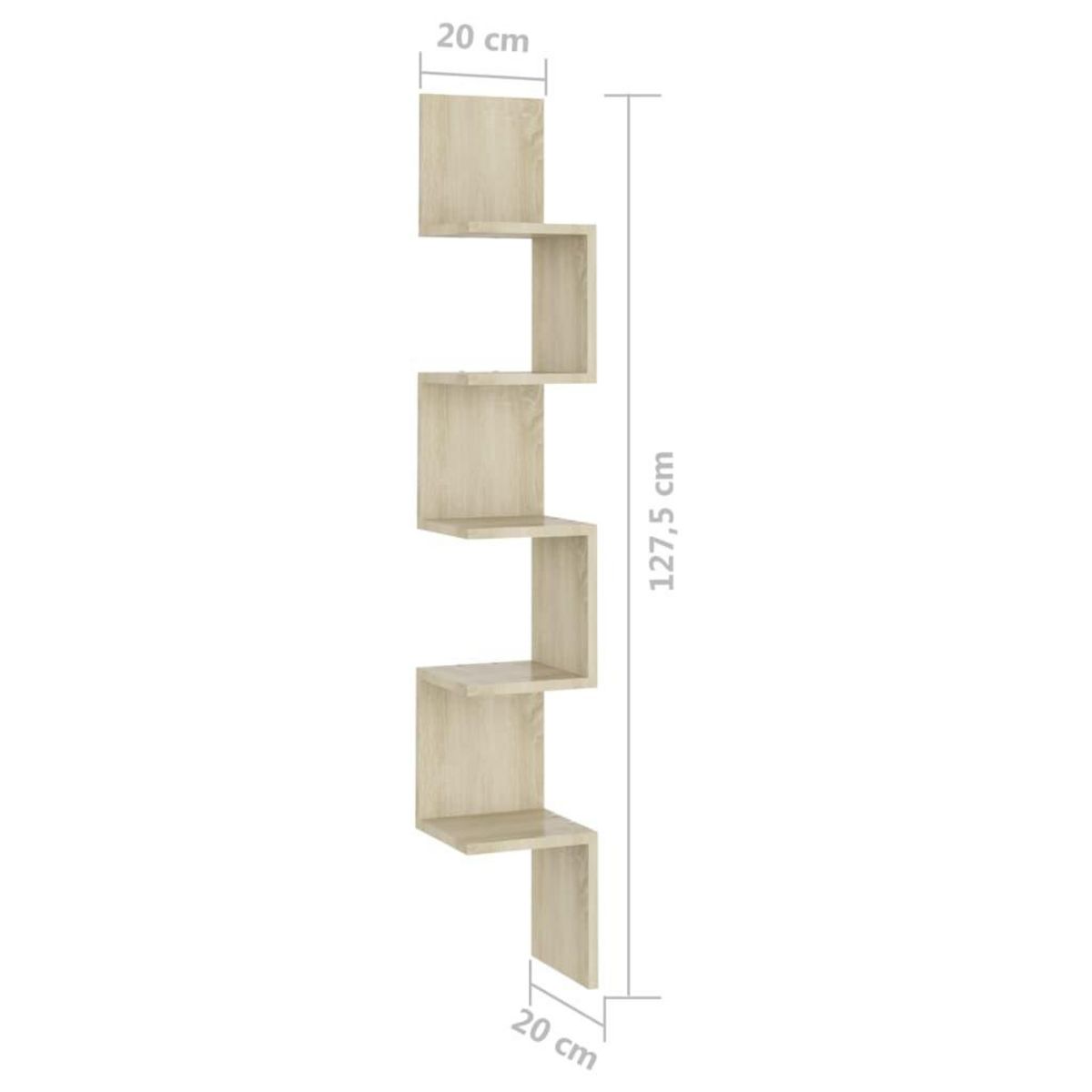 VIDAXL Etagere d'angle murale Chene sonoma Bois d'ingenierie