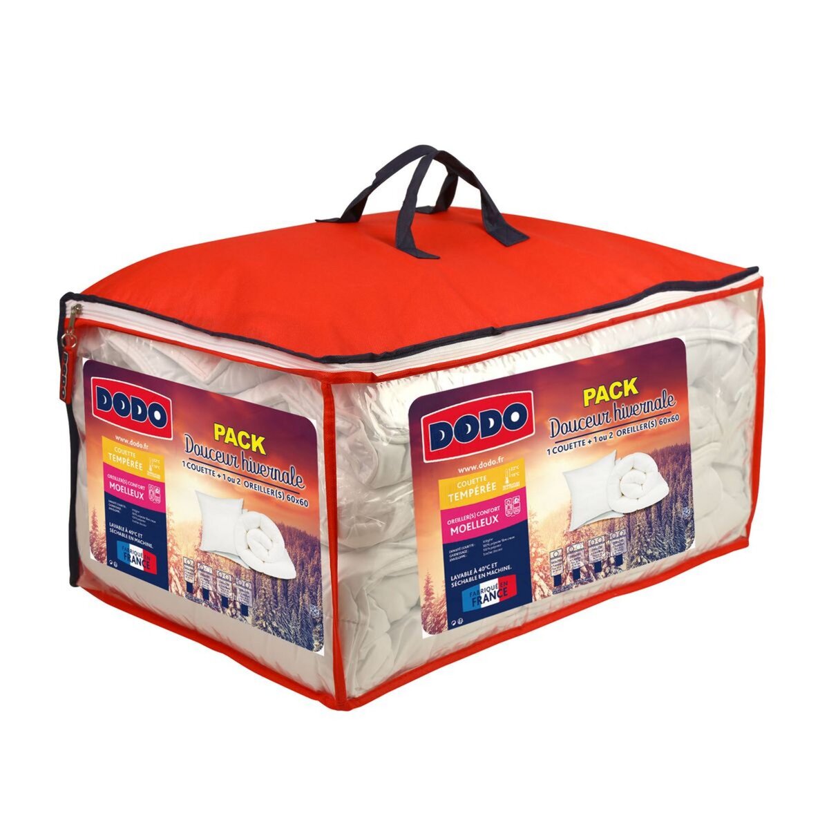 DODO Pack couette tempérée + oreiller(s) confort moelleux Douceur Hivernale 300 g/m²