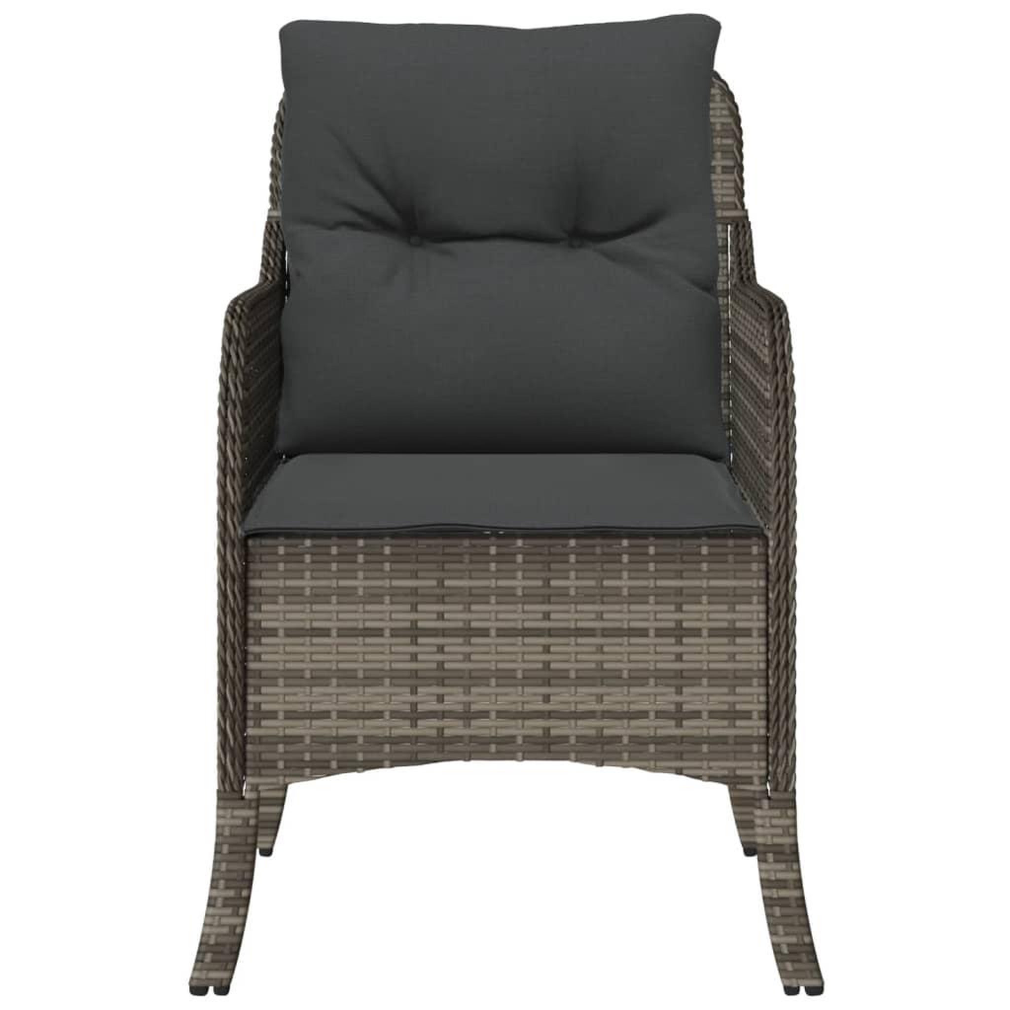 Voir la diapositive 5 : VIDAXL Chaises de jardin avec coussins lot de 2 gris resine tressee