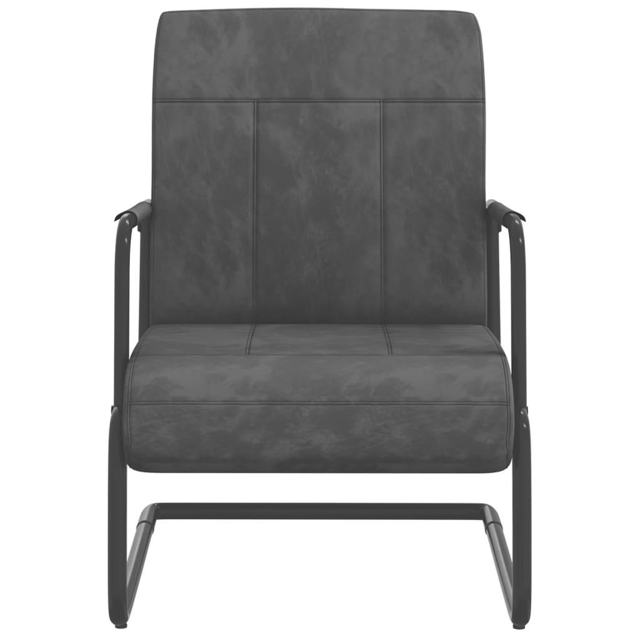 Voir la diapositive 2 : VIDAXL Chaise cantilever Gris fonce Velours