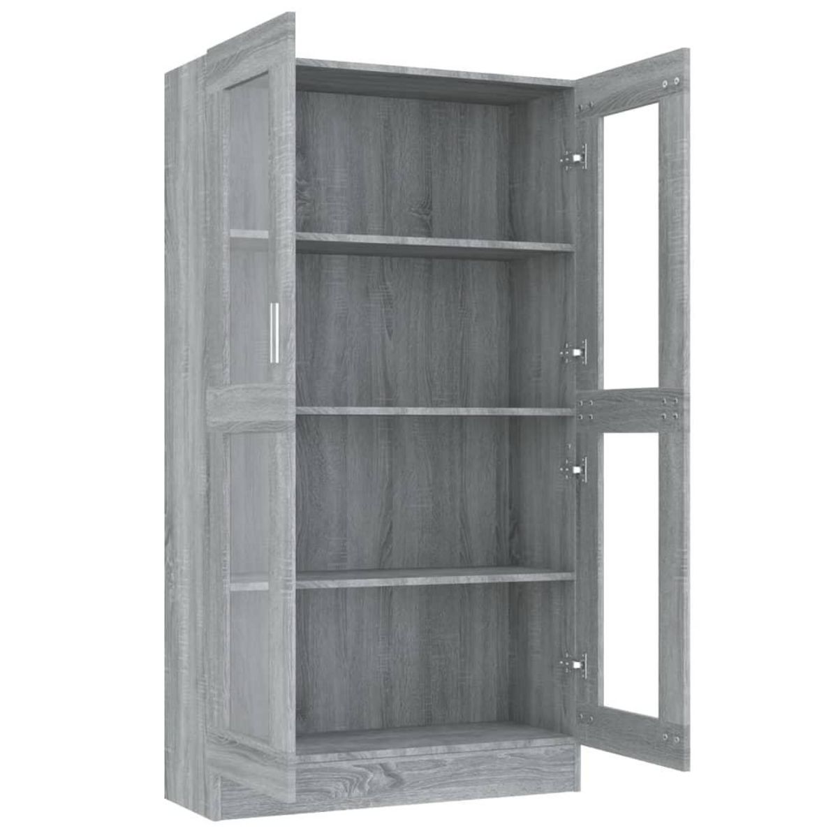 VIDAXL Armoire a vitrine Sonoma gris 82,5x30,5x150cm Bois d'ingenierie