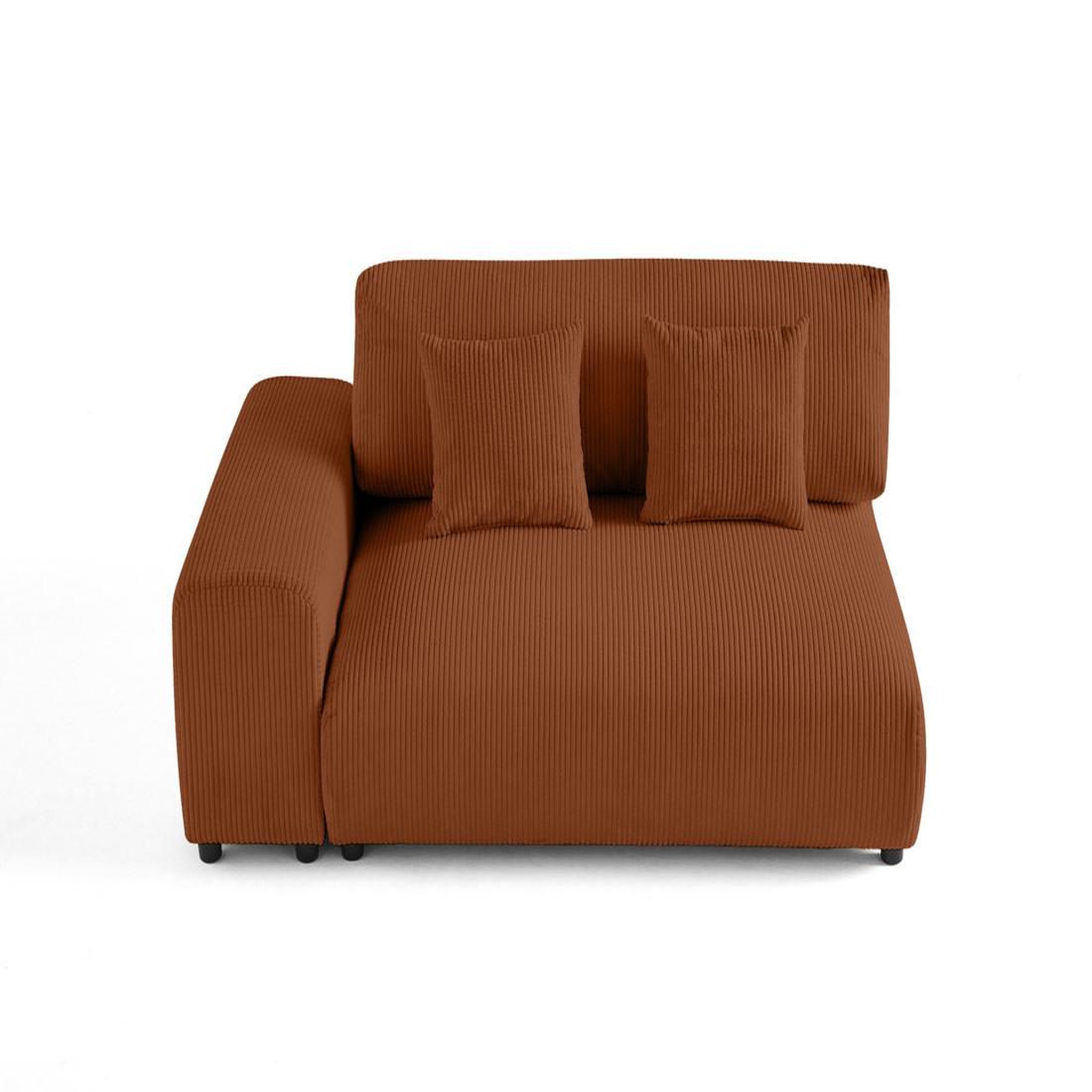 Voir la diapositive 1 : BEST MOBILIER Garance - module d'assise 2 places avec accoudoir gauche - en velours côtelé