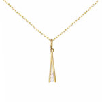 L'ATELIER D'AZUR Collier - Pendentif Or Jaune Serti de Zirconiums - Chaine Dorée