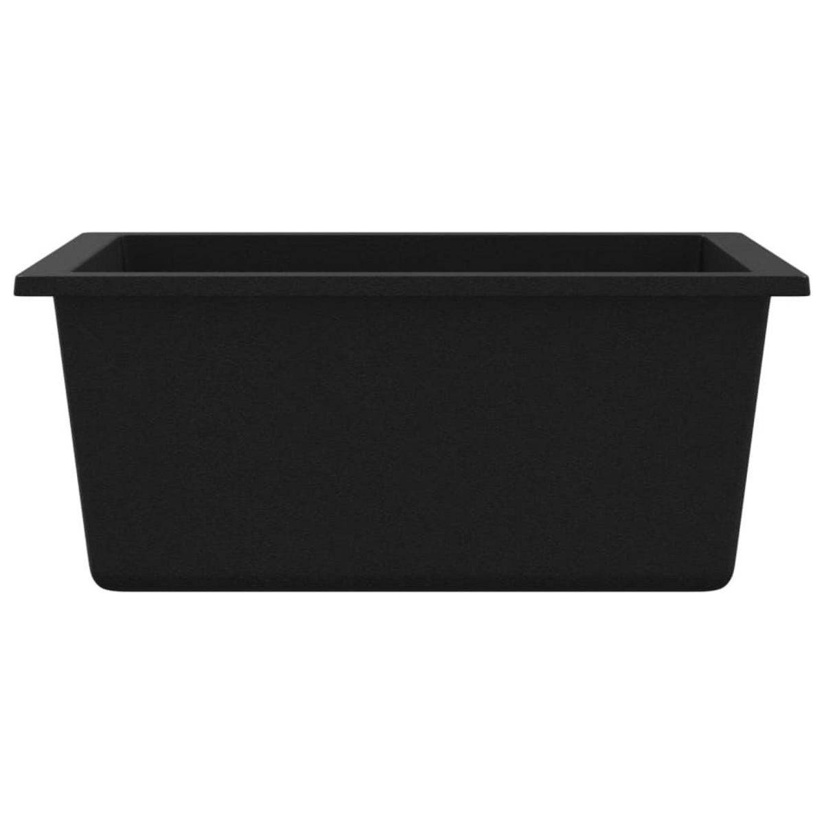 VIDAXL Evier de cuisine avec trou de trop-plein Noir Granit