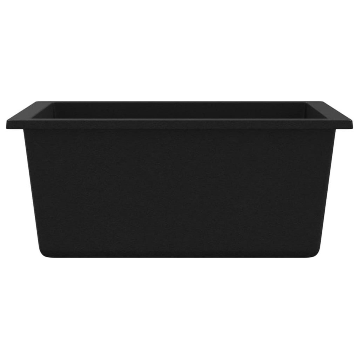 VIDAXL Evier de cuisine avec trou de trop-plein Noir Granit