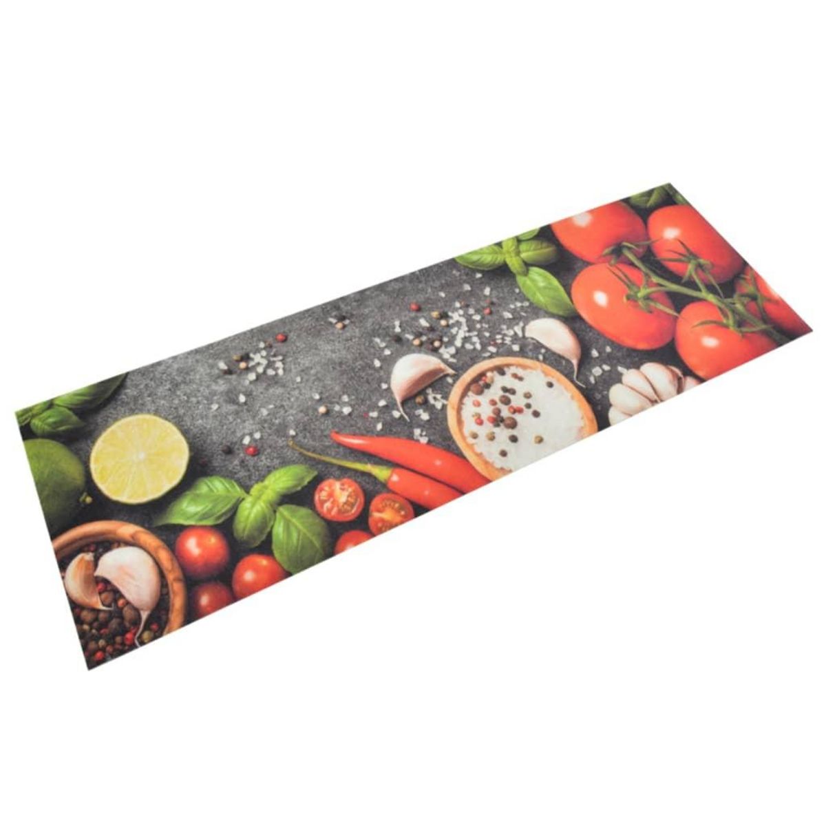 VIDAXL Tapis de cuisine lavable impression legumes 60x180 cm velours