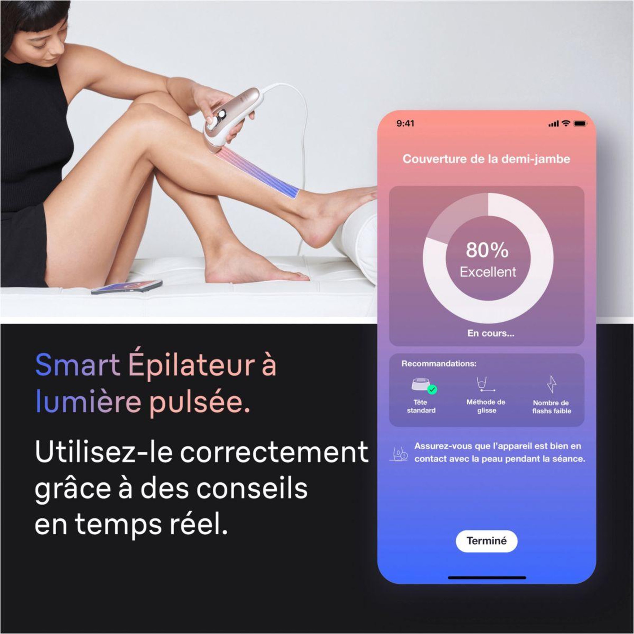 Voir la diapositive 3 : BRAUN Epilateur lumière pulsée IPL PL7147 Skin i-expert