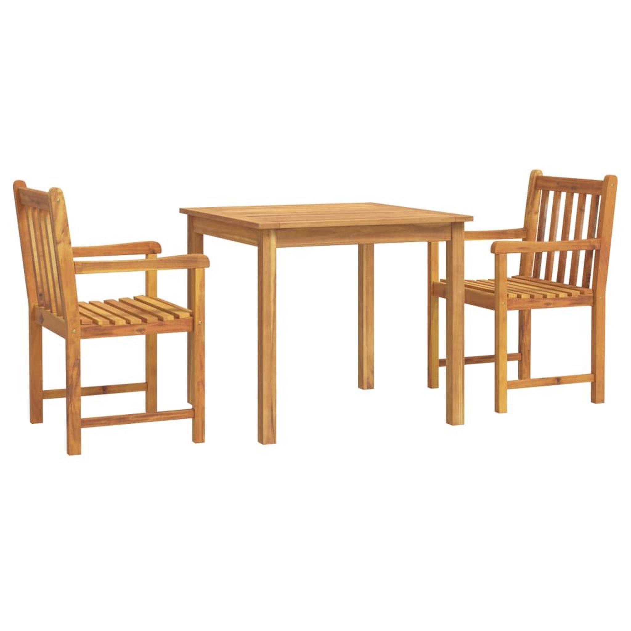 Voir la diapositive 2 : VIDAXL Ensemble a manger de jardin 3 pcs Bois d'acacia solide