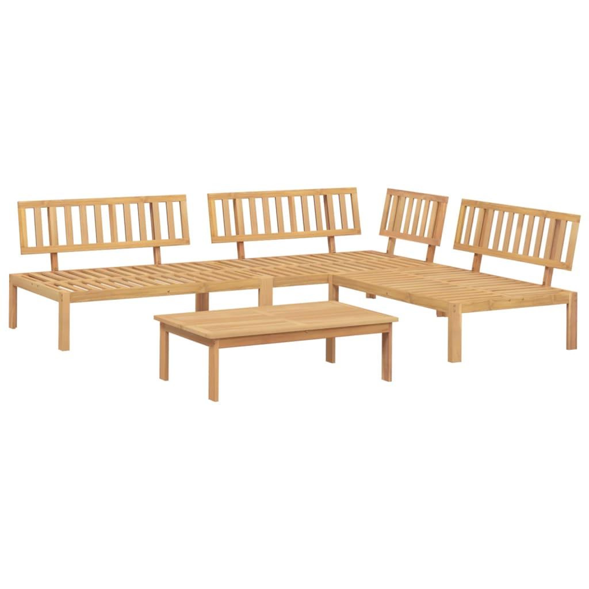 Voir la diapositive 2 : VIDAXL Salon palette de jardin 4 pcs bois d'acacia massif