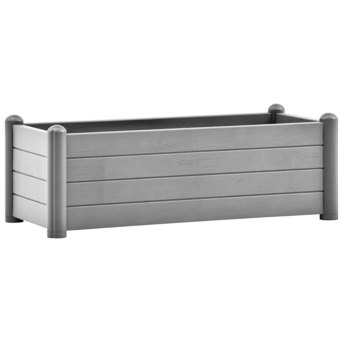 VIDAXL Lit sureleve de jardin PP Gris pierre 100x43x35 cm