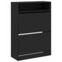Voir la diapositive 2 : VIDAXL Armoire a chaussures 2 tiroirs rabattables noir 80x34x116 cm
