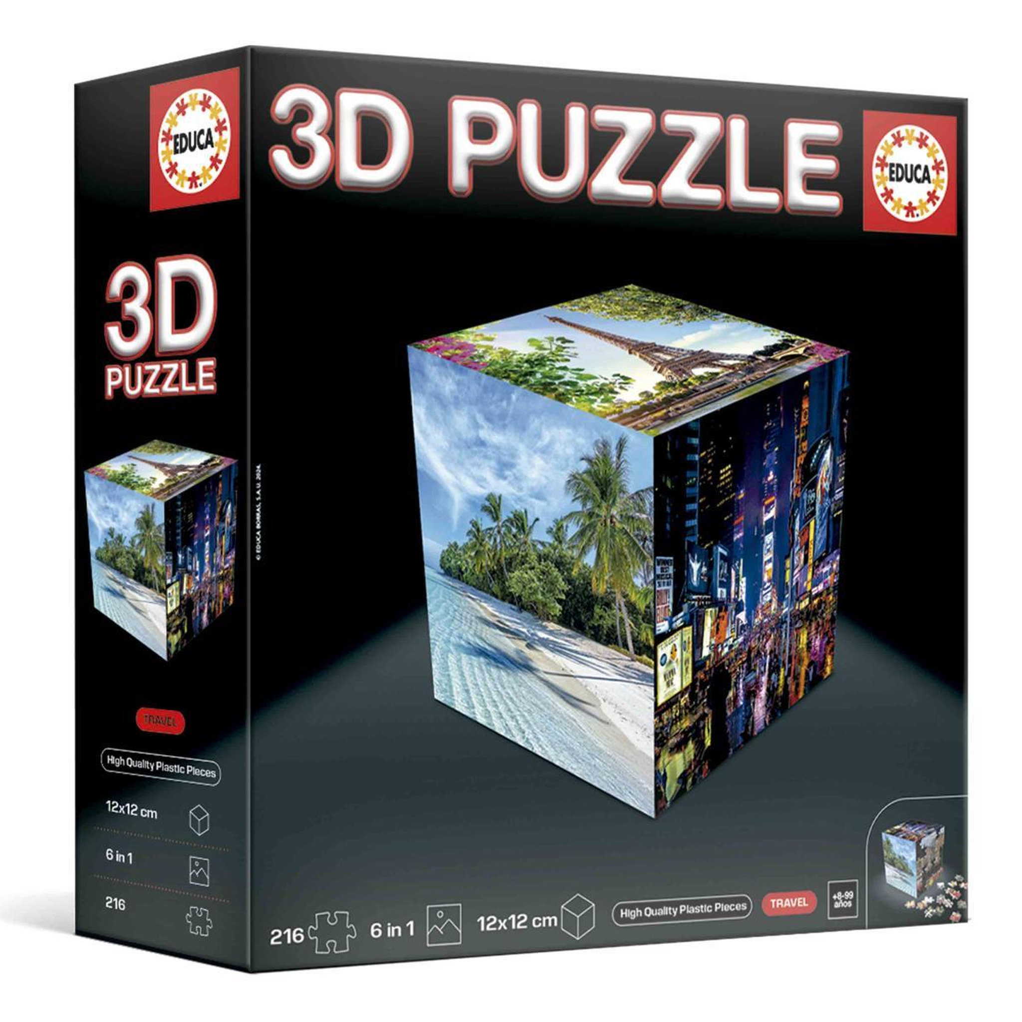 EDUCA Puzzle 3D Travel photo du monde