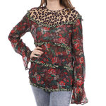 Scotch & Soda Blouse à Fleurs/Léopard Femme  cotch &  oda. Coloris disponibles : Rouge