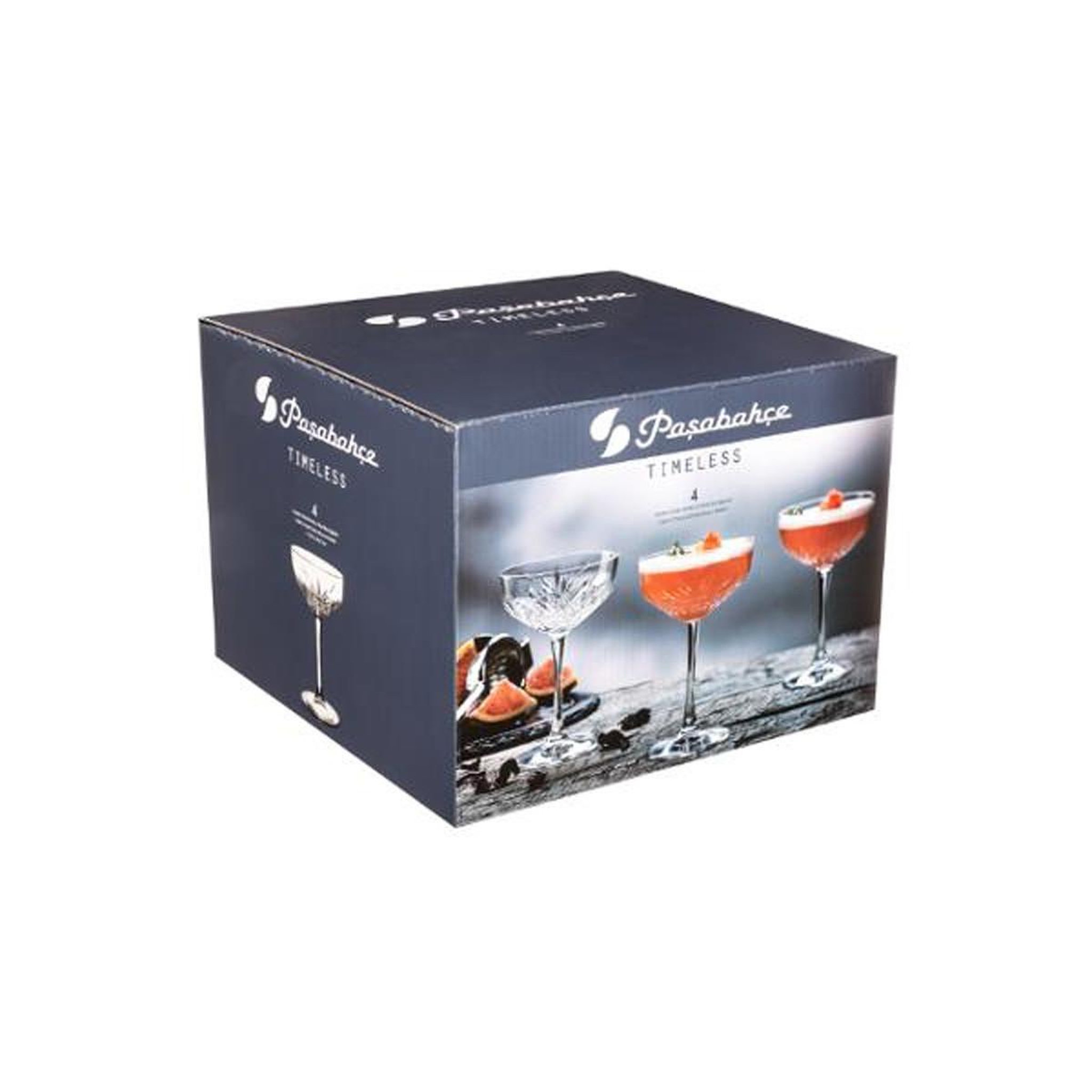 Voir la diapositive 2 : SECRET DE GOURMET Lot de 4 coupes de champagne  timeless  25cl transparent