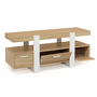 Voir la diapositive 4 : ID MARKET Meuble TV 116 cm PHOENIX avec tiroirs bois et blanc