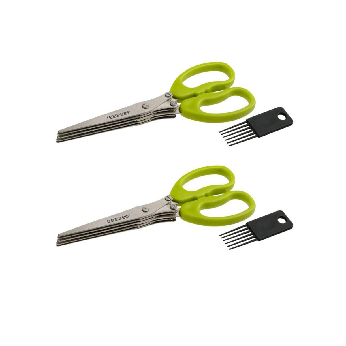 Fackelmann Ensemble de 2 Ciseaux pour herbes aromatiques avec brosse de nettoyage Fackelmann Basic