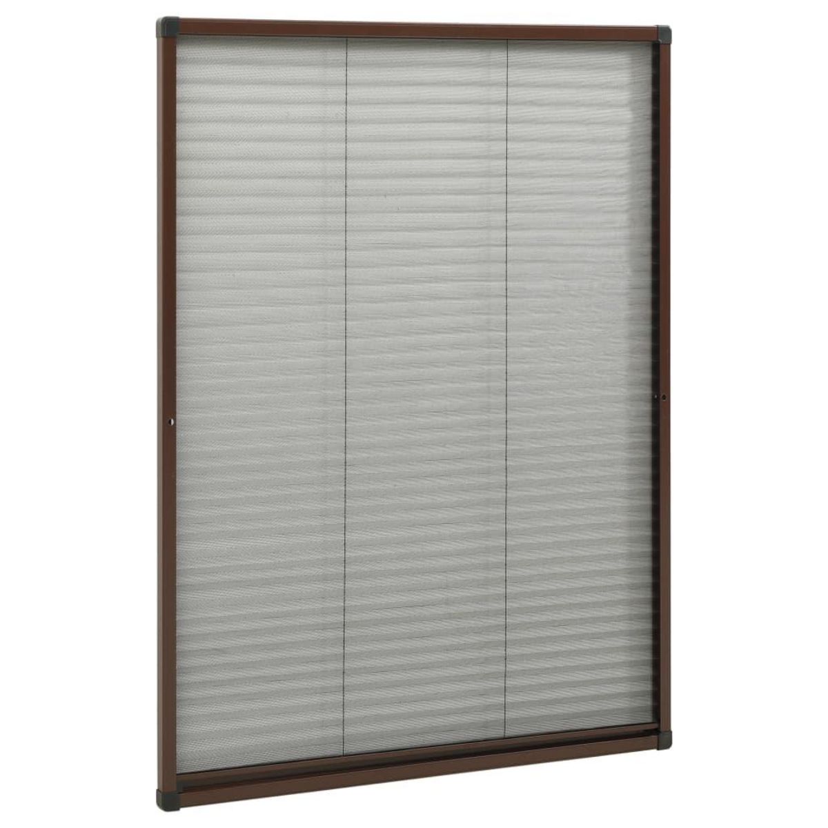 VIDAXL Moustiquaire plissee pour fenetre Aluminium Marron 80x120 cm