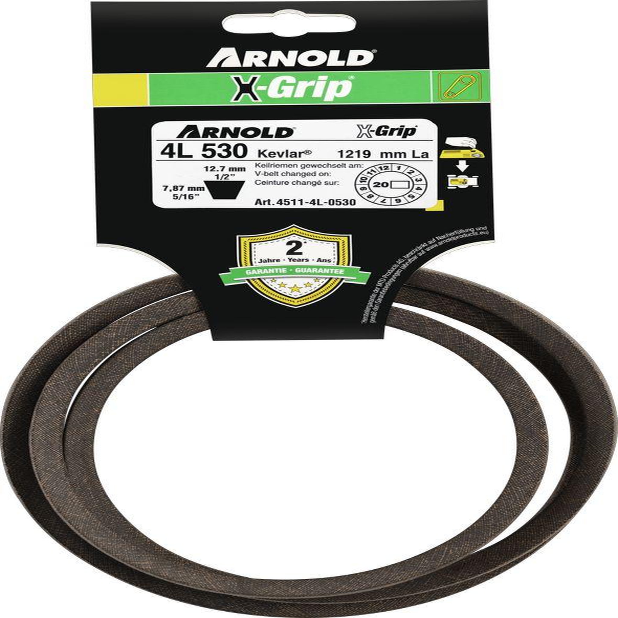 ARNOLD Courroie trapézoïdale x-grip v de type 4l530