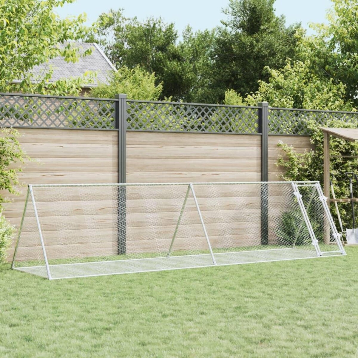 VIDAXL Clapier argente 400x105x91 cm acier galvanise